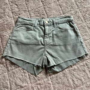 NWOT L'AGENCE High Waist Cotton Blend Denim Shorts Preppy Minimalist Size 25‎